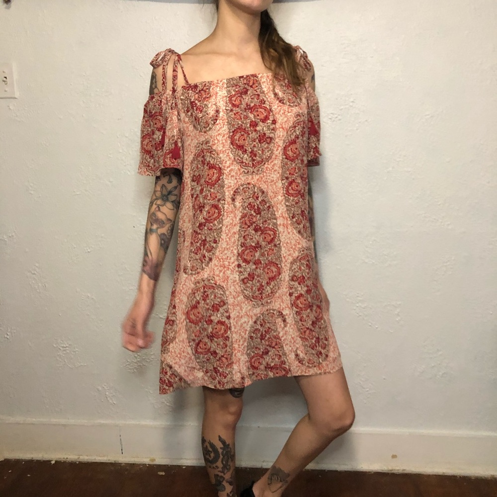 Madewell Dress Paisley Peasant Off the Shoulder Dress S